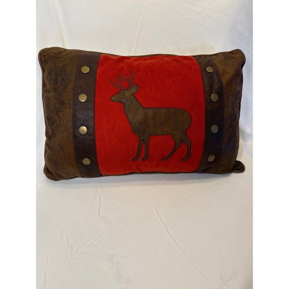 Maple Lake by Carsten’s Lodge Buck & Rivet Decorative Throw Pillow 16" x 24" - Picture 5 of 6